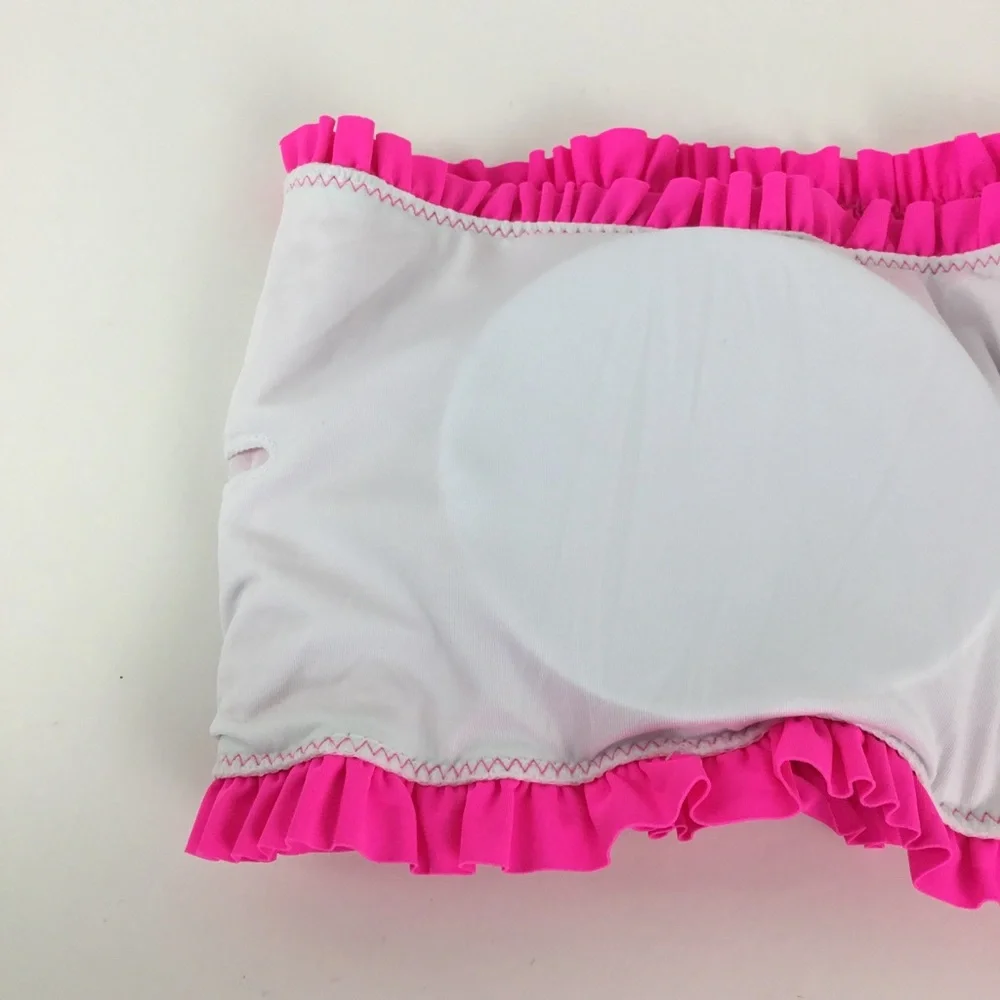 Beachsissi Bandeau Bikini Top Hot Pink Smocked XL New